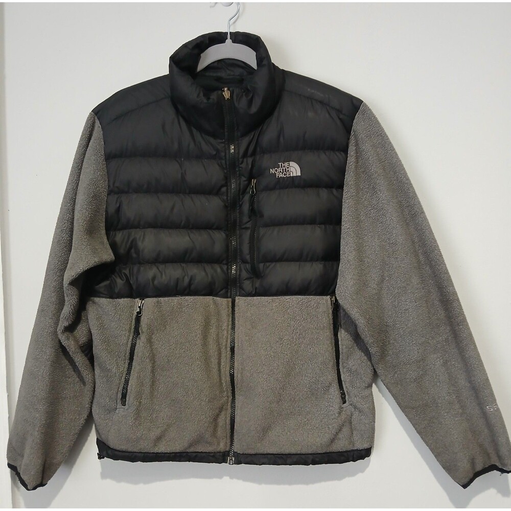 The North Face Denali 550 Down Insulated Fleece Jacket Gray/Black. Men Size M